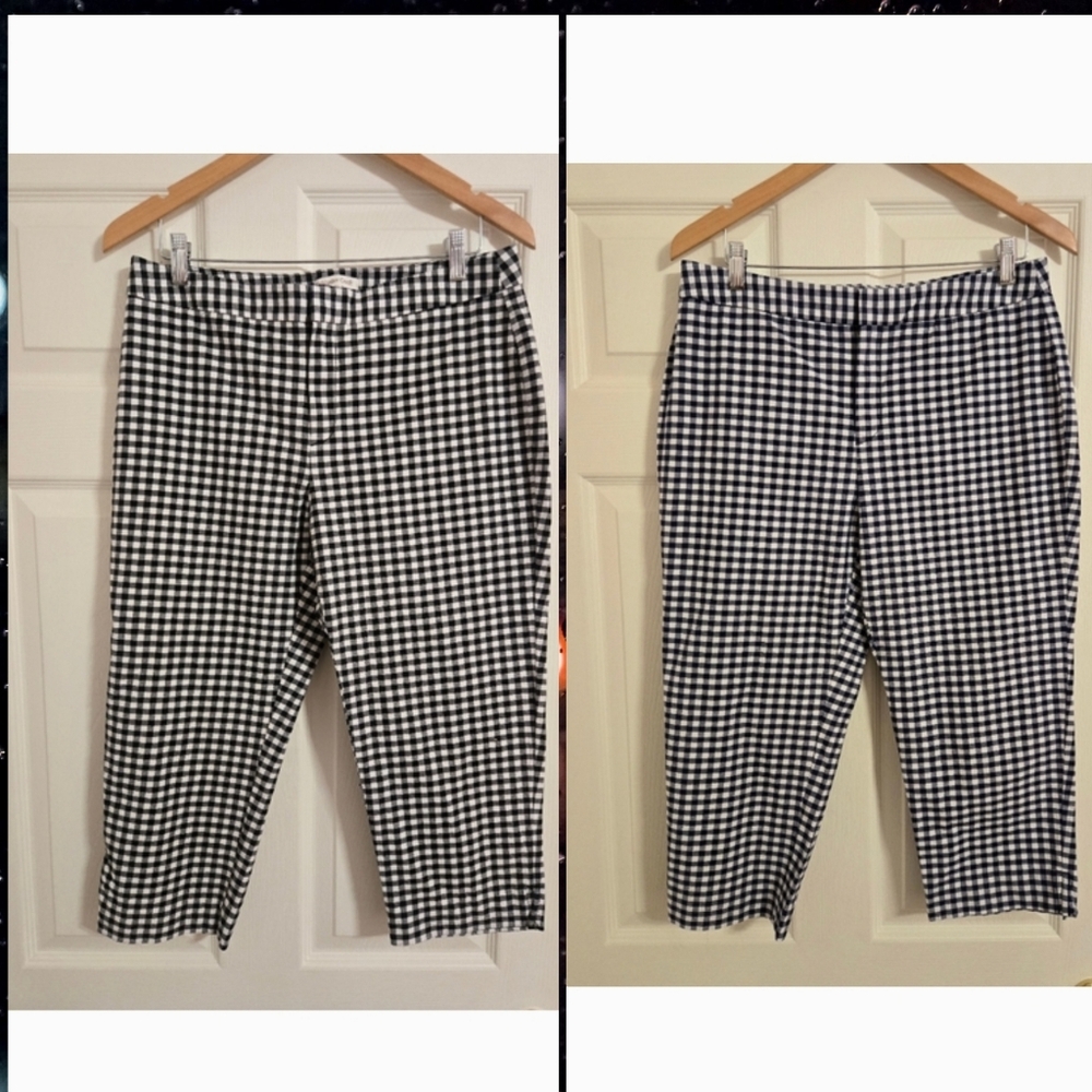Coldwater Creek gingham capris BUNDLE OF 2 PAIRS size 12 natural fit